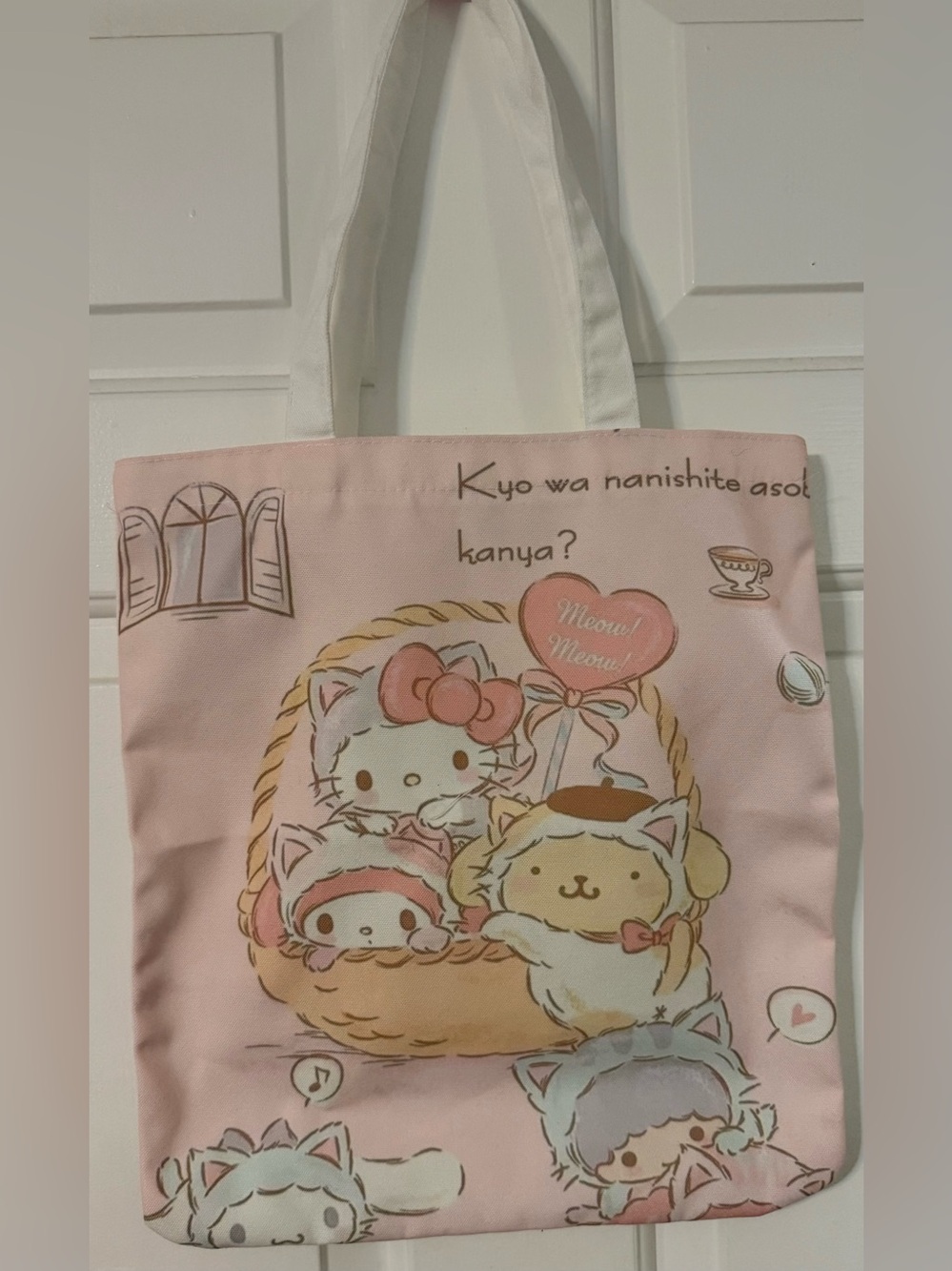 🆕 Sanrio Pink canvas tote with Zipper